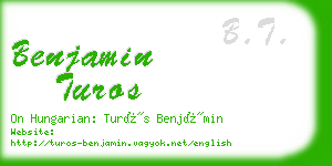 benjamin turos business card